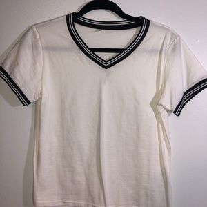 White shirt with black and white detailing